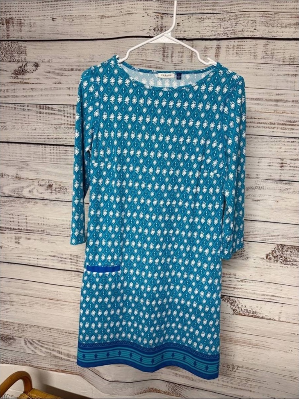 Cabana Life Palm Valley  Shift Dress Size 2x Blue UPF 50+  Beach Resortwear